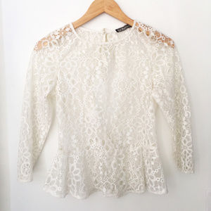 For Love & Lemons lace peplum top
